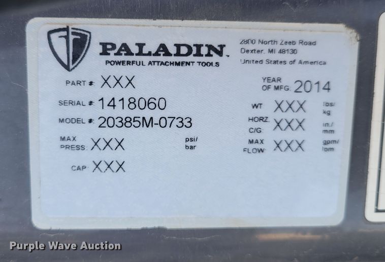 image for item IV9628 2014 Paladin Sweepster 20385M-0733  sweeper