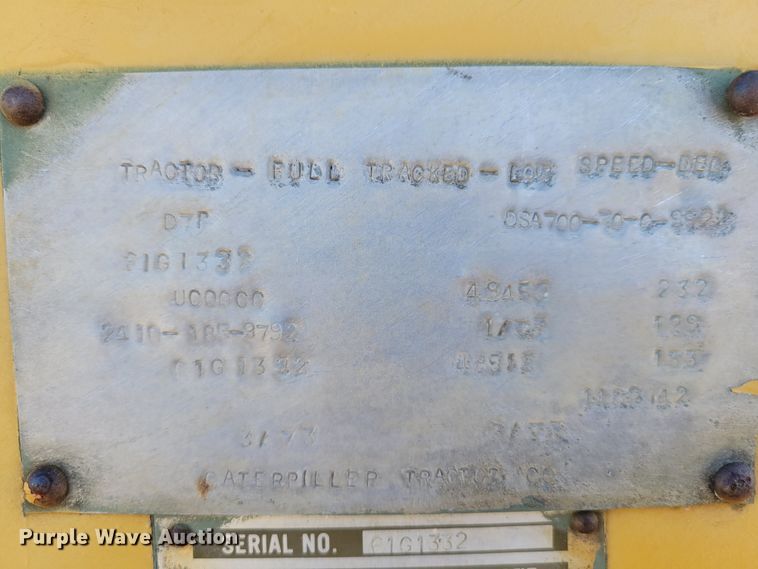 image for item IV9671 1973 Caterpillar D7  dozer