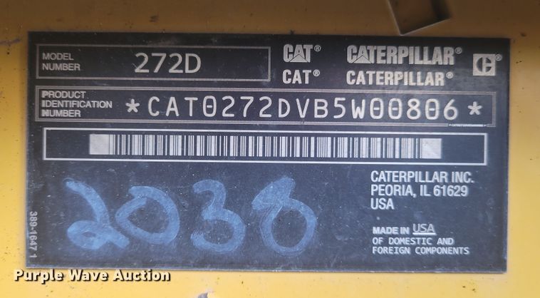 image for item IV9701 2014 Caterpillar 272D  skid steer loader