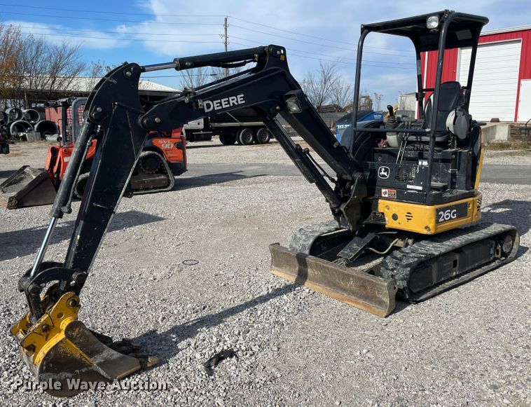 image for item IX9689 2015 John Deere 26G  mini excavator