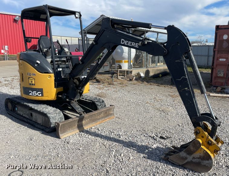 image for item IX9689 2015 John Deere 26G  mini excavator