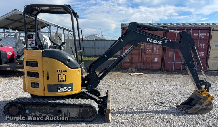 image for item IX9689 2015 John Deere 26G  mini excavator