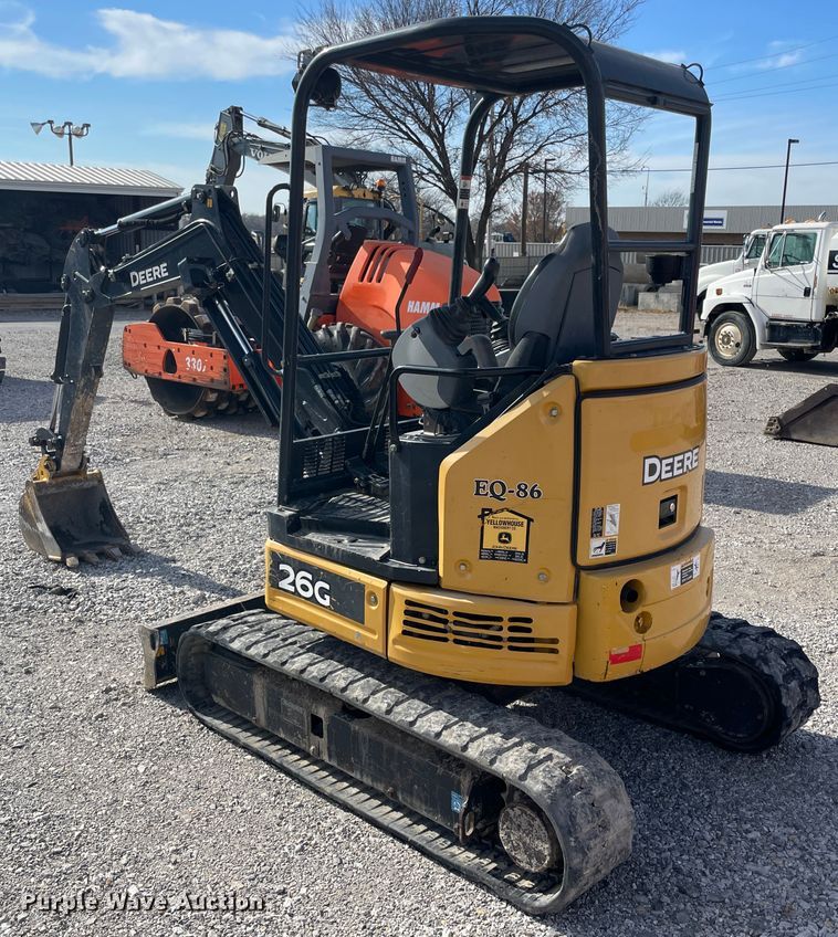 image for item IX9689 2015 John Deere 26G  mini excavator