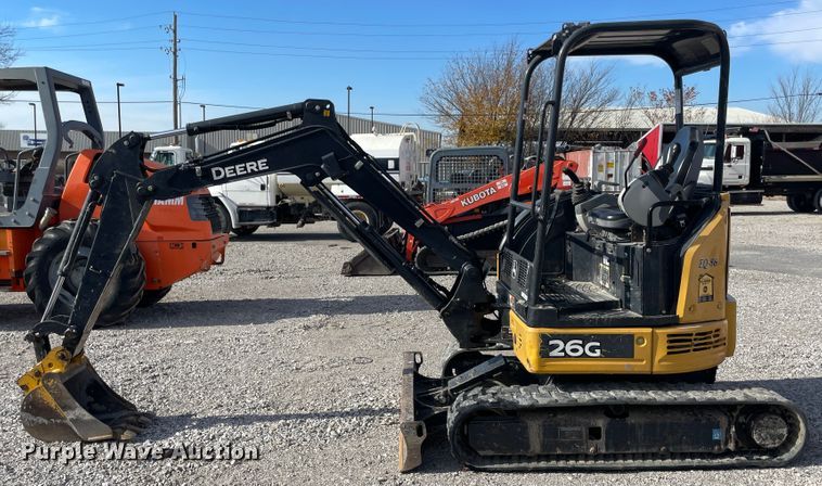 image for item IX9689 2015 John Deere 26G  mini excavator