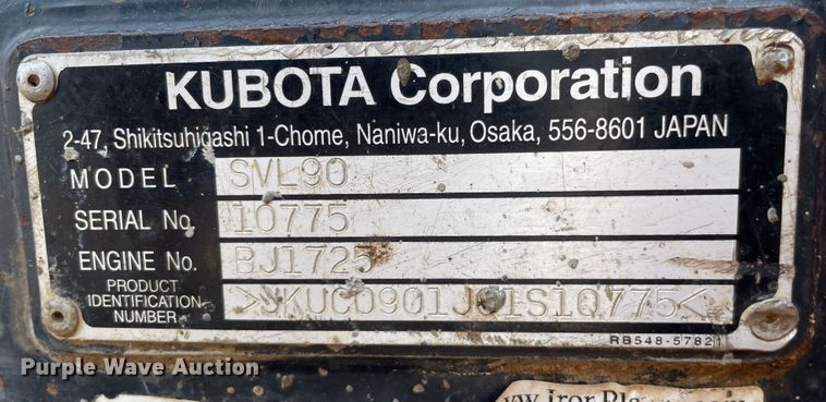 image for item IX9690 2011 Kubota SVL90  tracked skid steer loader