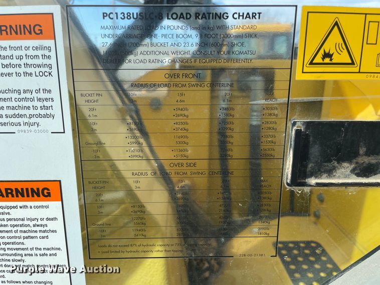 image for item IX9692 2011 Komatsu PC138USLC-8  excavator