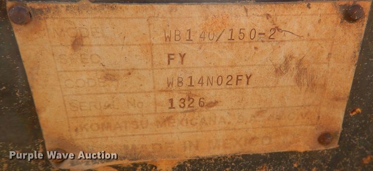 image for item JD9481 2004 Komatsu WB140-2N  backhoe