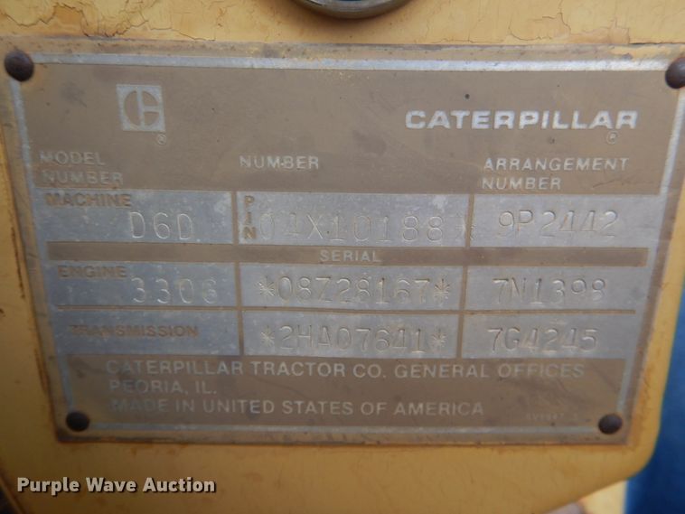 image for item JD9501 1985 Caterpillar D6D  dozer