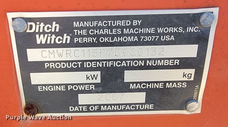 image for item JE9179 2007 Ditch Witch HT115  cable plow