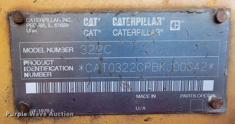 image for item JE9278 2001 Caterpillar 322CL  long reach excavator