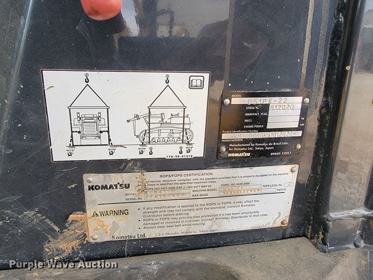 image for item JE9302 2011 Komatsu D51PX-22  dozer