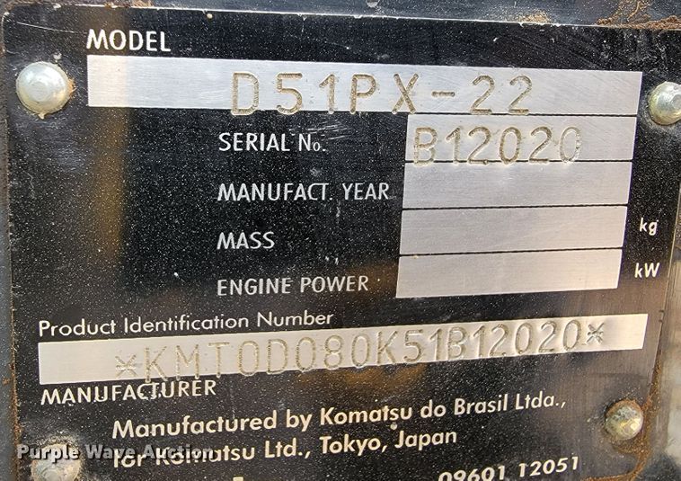 image for item JE9302 2011 Komatsu D51PX-22  dozer