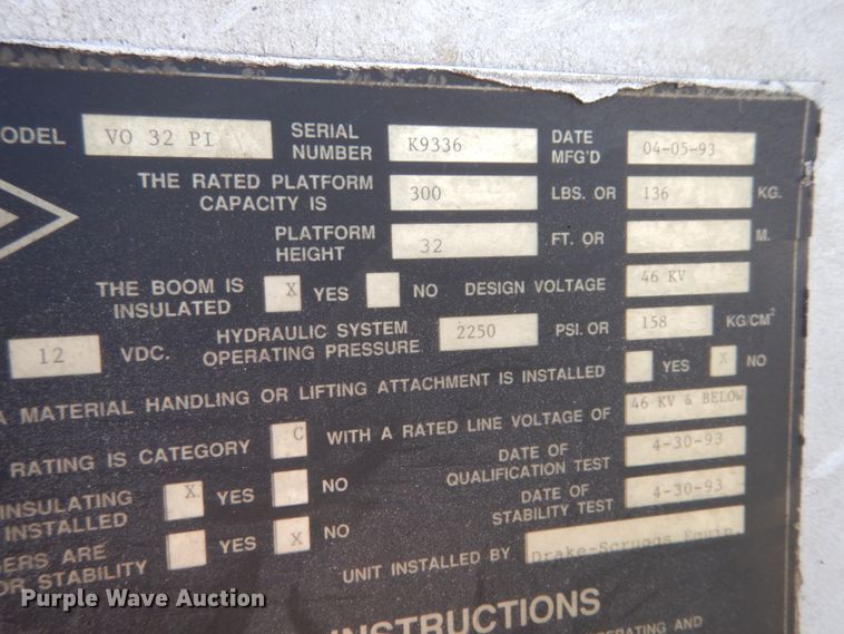 image for item JI9268 1993 Ford F450 Super Duty  bucket truck