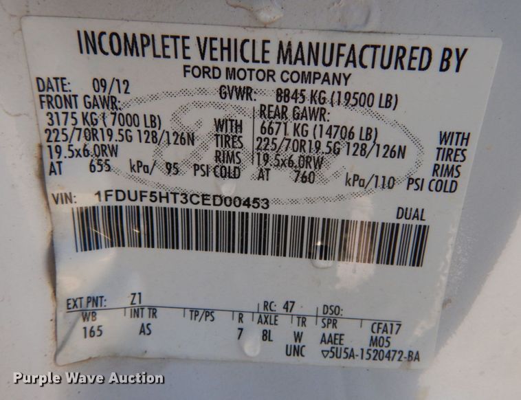 image for item JI9269 2012 Ford F550 Super Duty XL  bucket truck