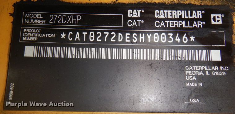 image for item JZ9786 2012 Caterpillar 272D XHP  skid steer loader