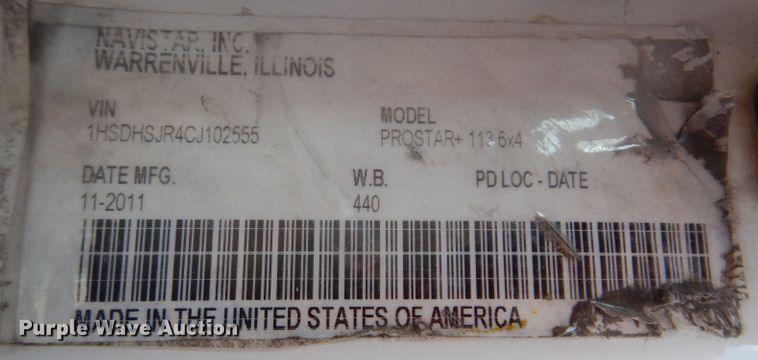 image for item KA9492 2012 International ProStar 113  flatbed truck