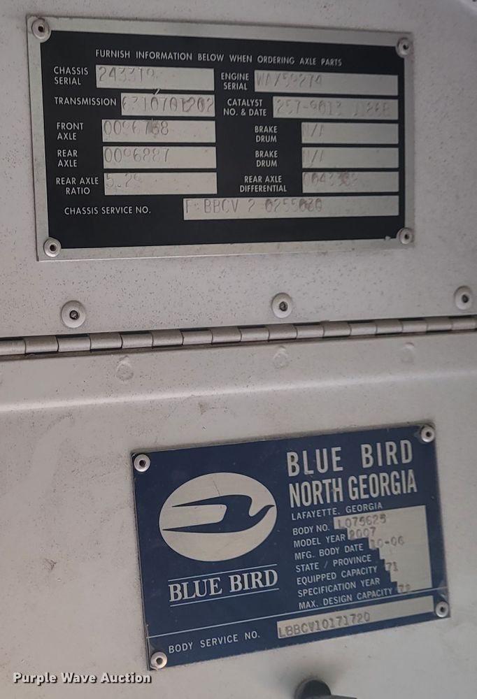 image for item BY9475 2007 Blue Bird Vision  school bus