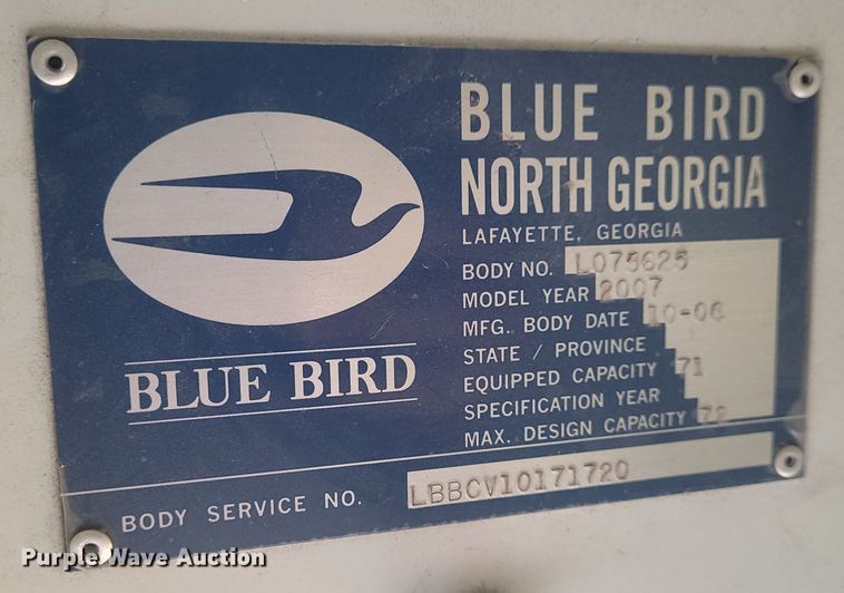 image for item BY9475 2007 Blue Bird Vision  school bus