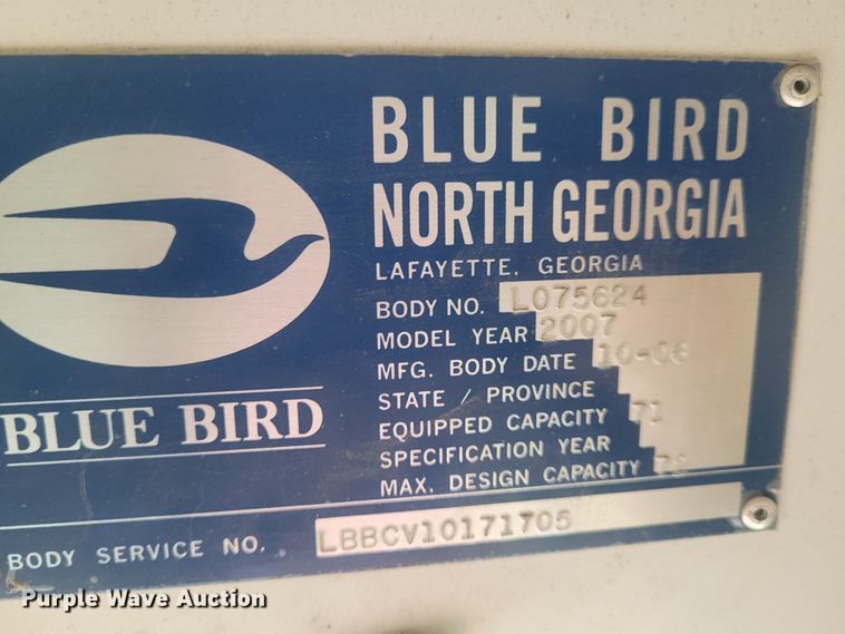 image for item BY9477 2007 Blue Bird Vision  school bus