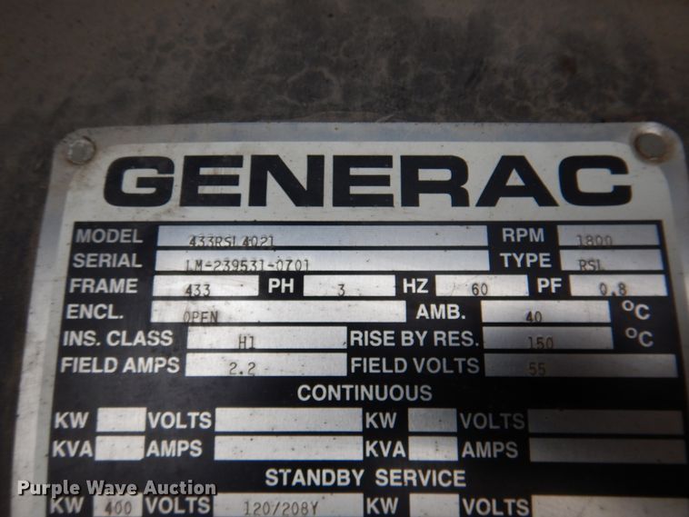 image for item DK1447 Generac SD400  generator