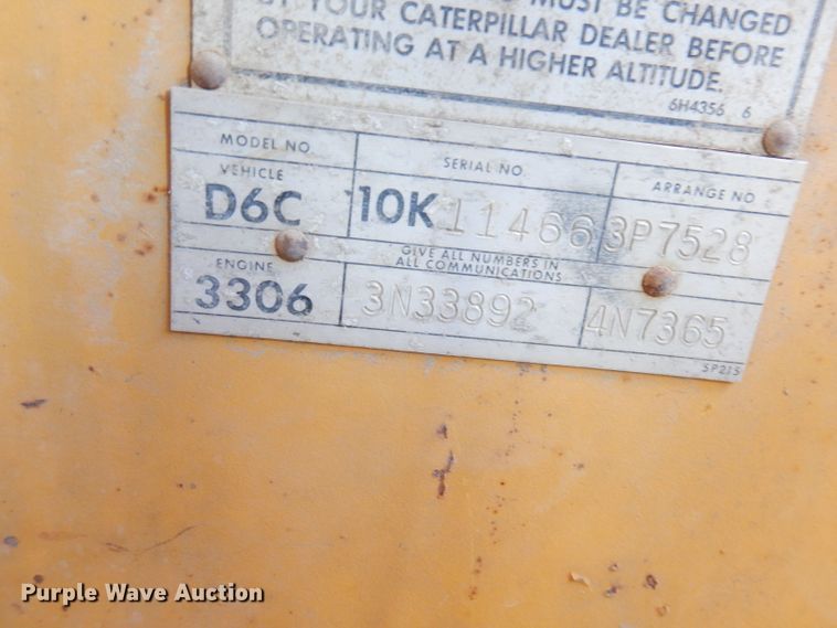 image for item DK3177 1975 Caterpillar D6C  dozer