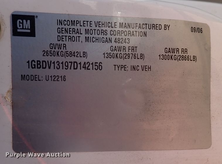 image for item DL6140 2007 Chevrolet Uplander  van