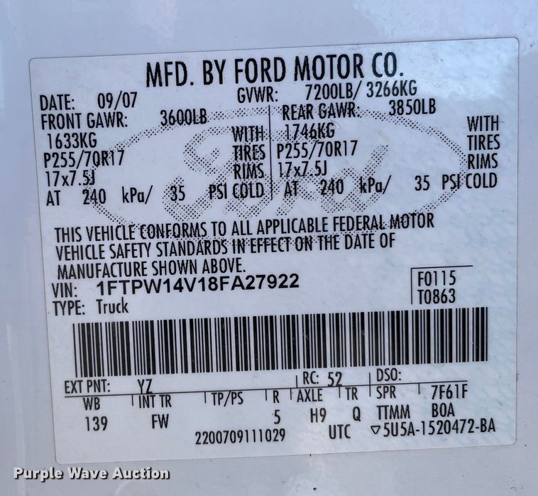 image for item DN0087 2008 Ford F150  SuperCrew pickup truck