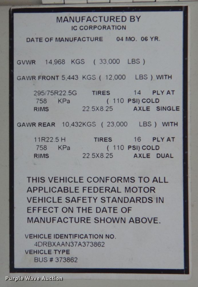 image for item DN5412 2007 International NE300  coach bus