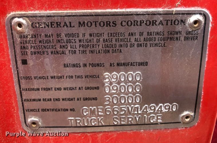 image for item IR9111 1975 Chevrolet C65  pumper fire truck