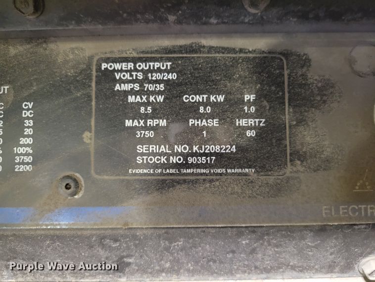 image for item IV9725 Miller Bobcat 225NT  welder/generator