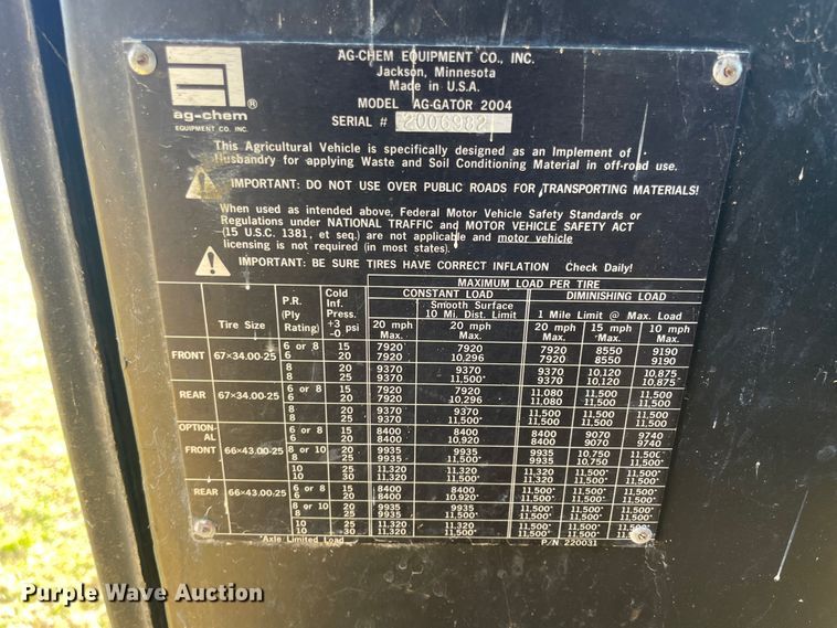 image for item IX9664 Ag-Gator 2004  applicator