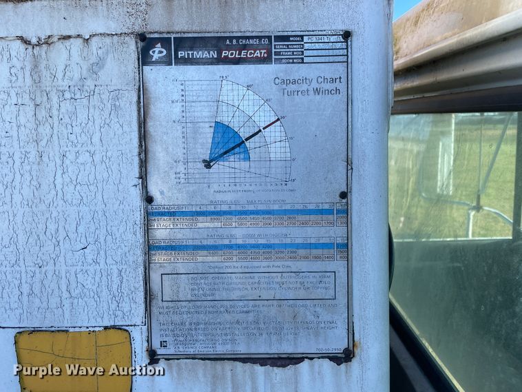 image for item IX9665 1992 International 4700  digger derrick truck