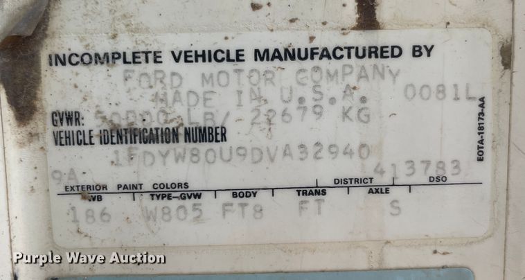 image for item IX9668 1983 Ford L8000  dump truck