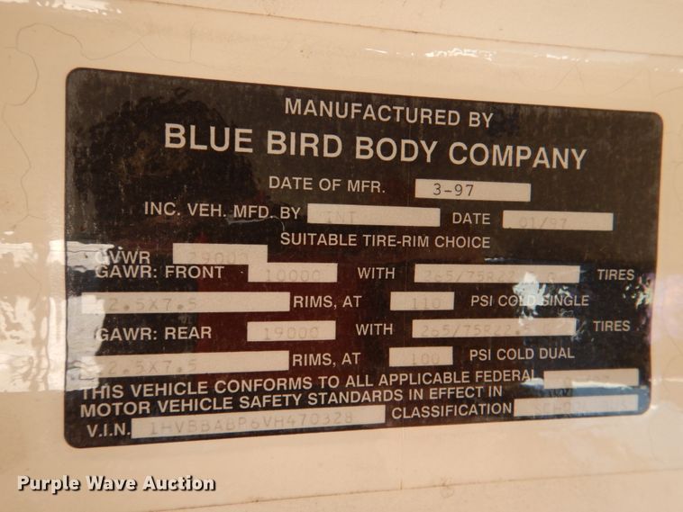 image for item JD9545 1997 Amtran 3800  school bus