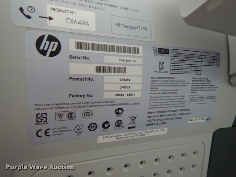 image for item KI9495 HP DesignJet T790  printer