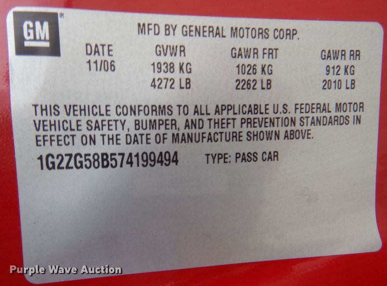 image for item DK8705 2007 Pontiac G6