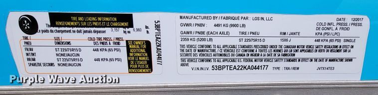 image for item DN2554 2019 Pace  Spray foam trailer