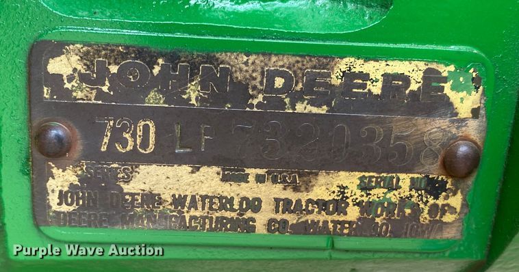 image for item IG9275 1959 John Deere 730  tractor