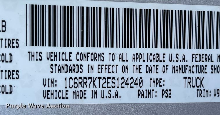 image for item IK9627 2014 Dodge Ram 1500  Crew Cab pickup truck