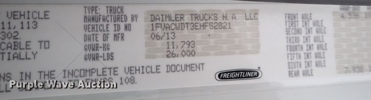 image for item IS9308 2014 Freightliner M2 106  box truck