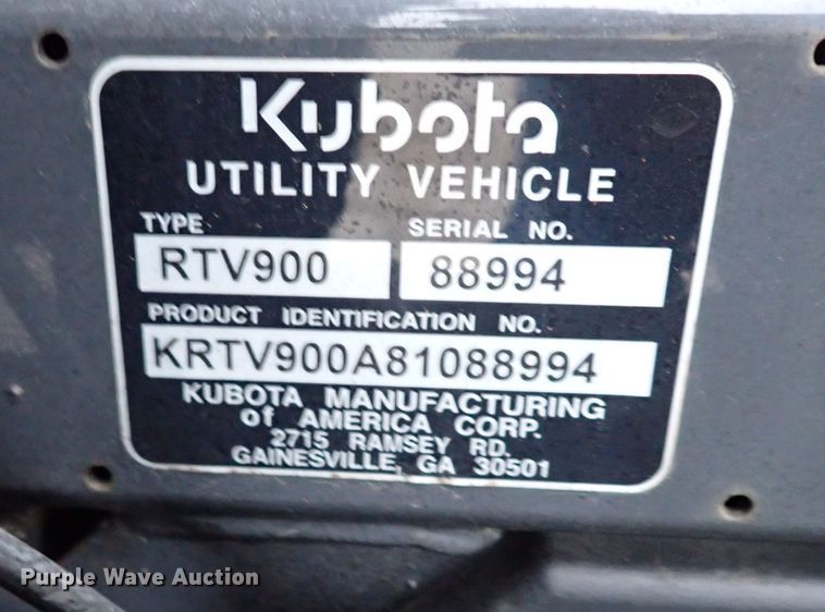 image for item IS9309 2008 Kubota RTV900  utility vehicle