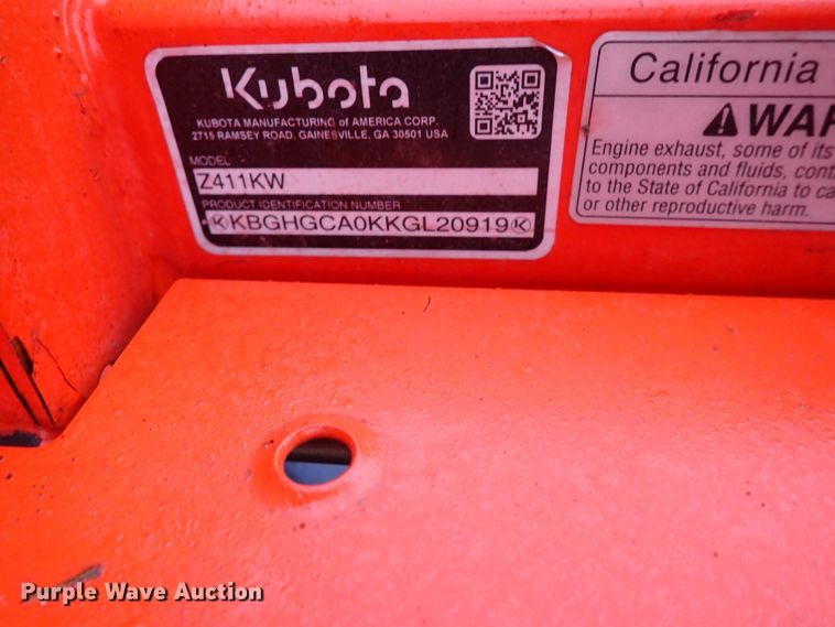 image for item IS9350 Kubota Z411  ZTR lawn mower
