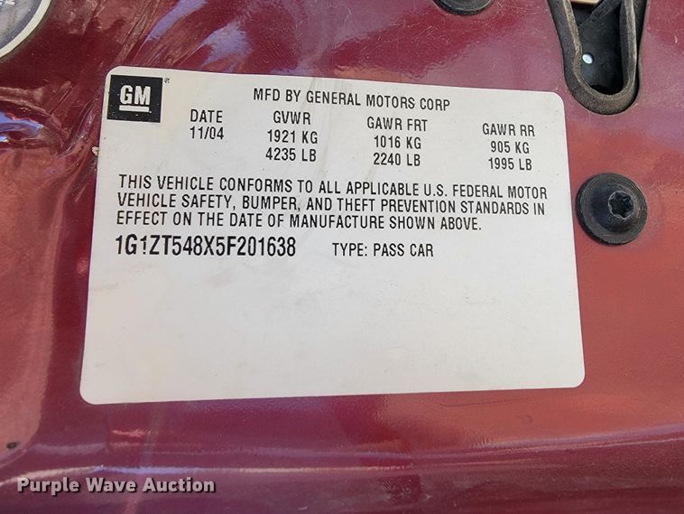 image for item JE9226 2005 Chevrolet Malibu LS