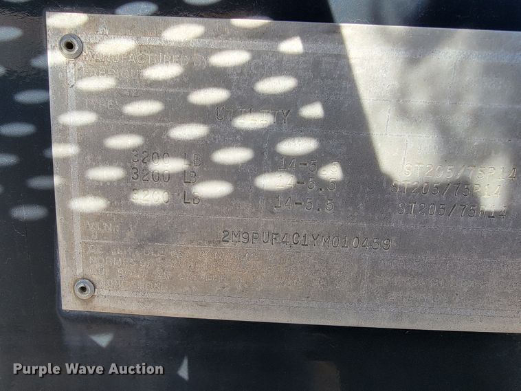 image for item JE9235 2000 Mckee  portable toilet trailer