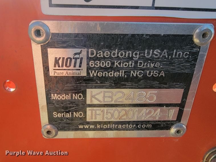 image for item JE9244 Kioti KB2485  backhoe attachment