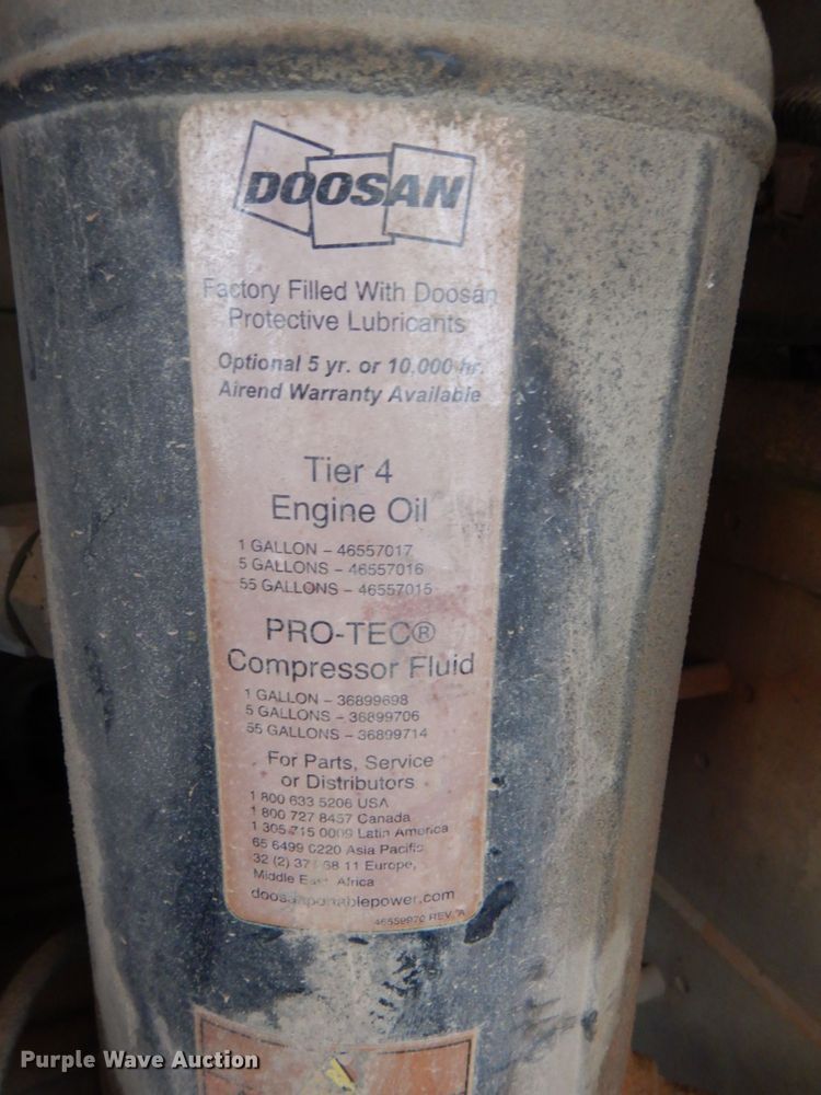 image for item DK8702 2016 Doosan P185WDO-T4F  air compressor