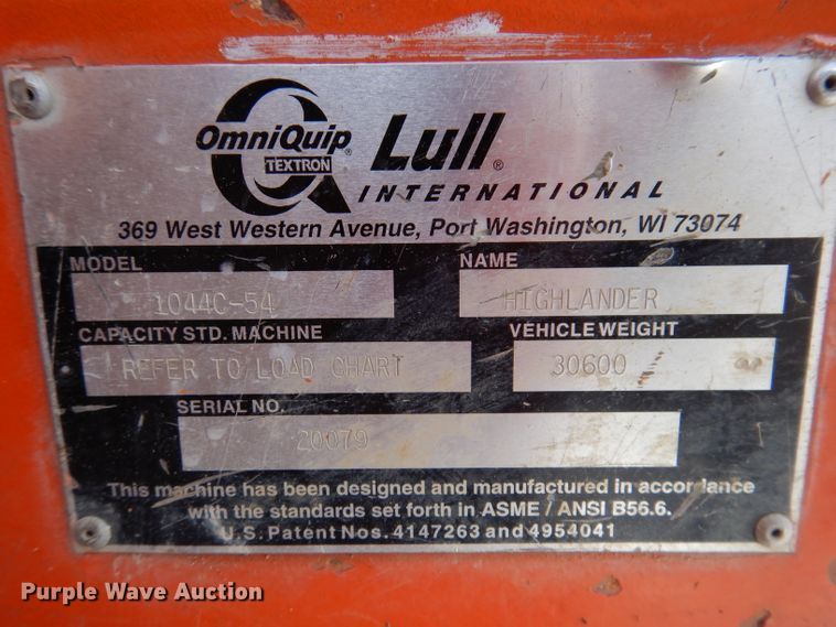 image for item DL5889 2001 Lull 1044C-54 Series II  telehandler
