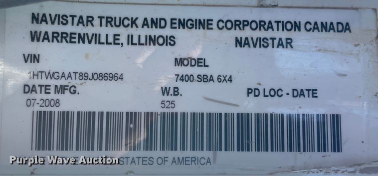 image for item IX9706 2009 International 7400  digger derrick truck