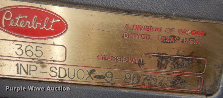 image for item JD9484 2008 Peterbilt 365  dump truck