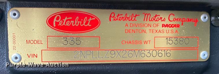 image for item JN9124 2006 Peterbilt 335  dump truck